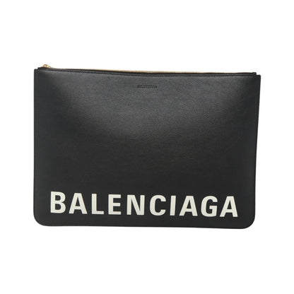 Balenciaga Ville Pouch Leather, Black, Leather, Clutch