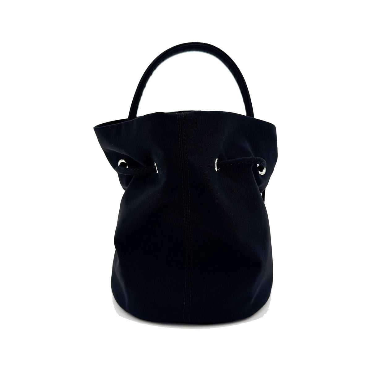 Balenciaga Wheel Drawstring Bucket Nylon, Black, Canvas, Handbag