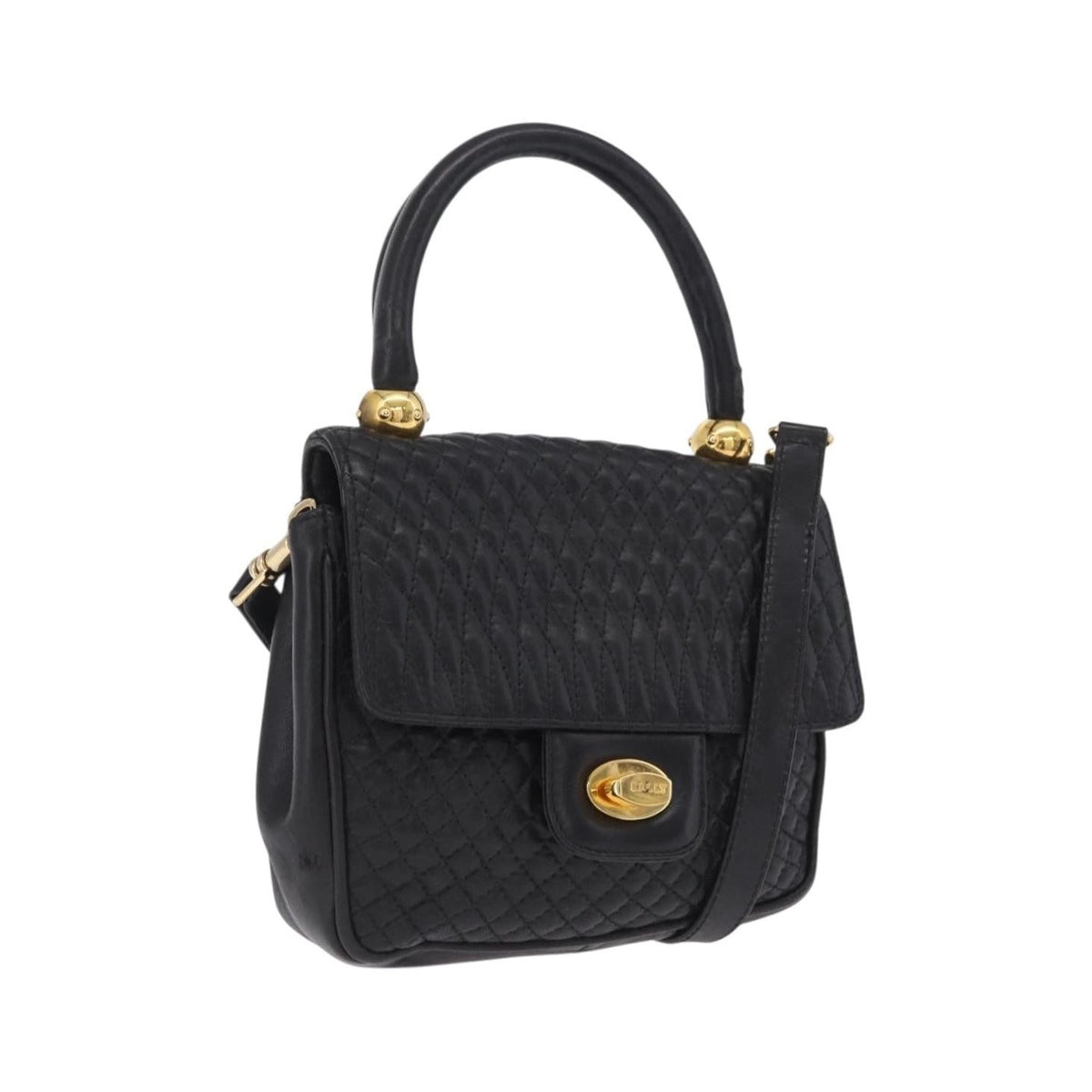 Bally Handbag Leather, Black, Leather, Handbag