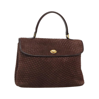 Bally Handbag Quilted Suede, Brown, Suede, Handbag