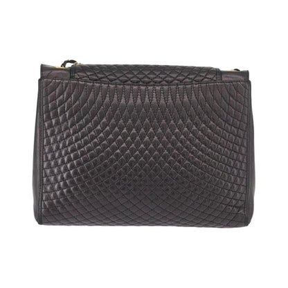 Bally Vintage Chain Quilted Leather, Black, Leather, Shoulder Bag