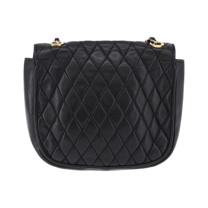 Bally Vintage Chain Quilted Leather, Black, Leather, Shoulder Bag