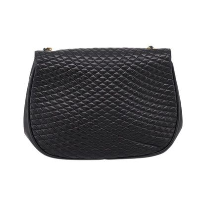 Bally Vintage Chain Quilted Leather, Black, Leather, Shoulder Bag