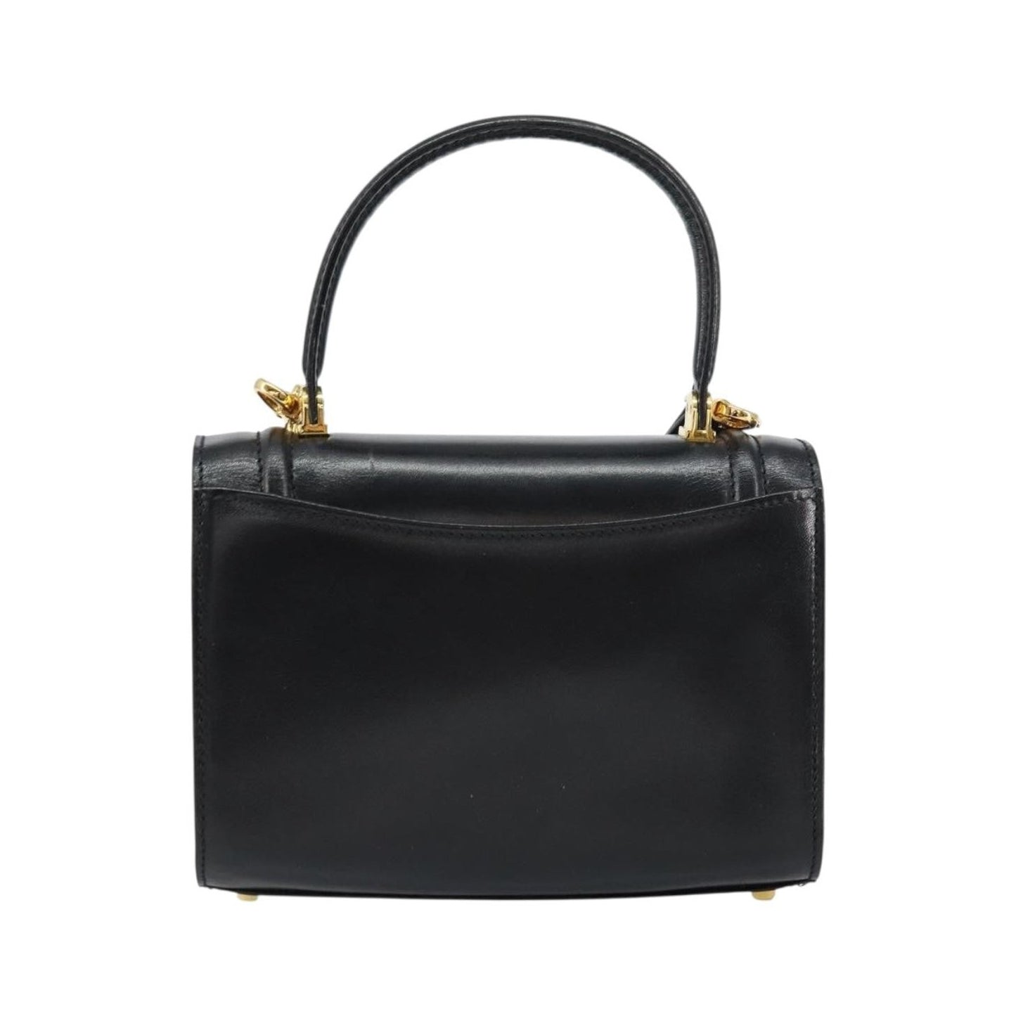 Bally Vintage Handbag Leather, Black, Leather, Handbag