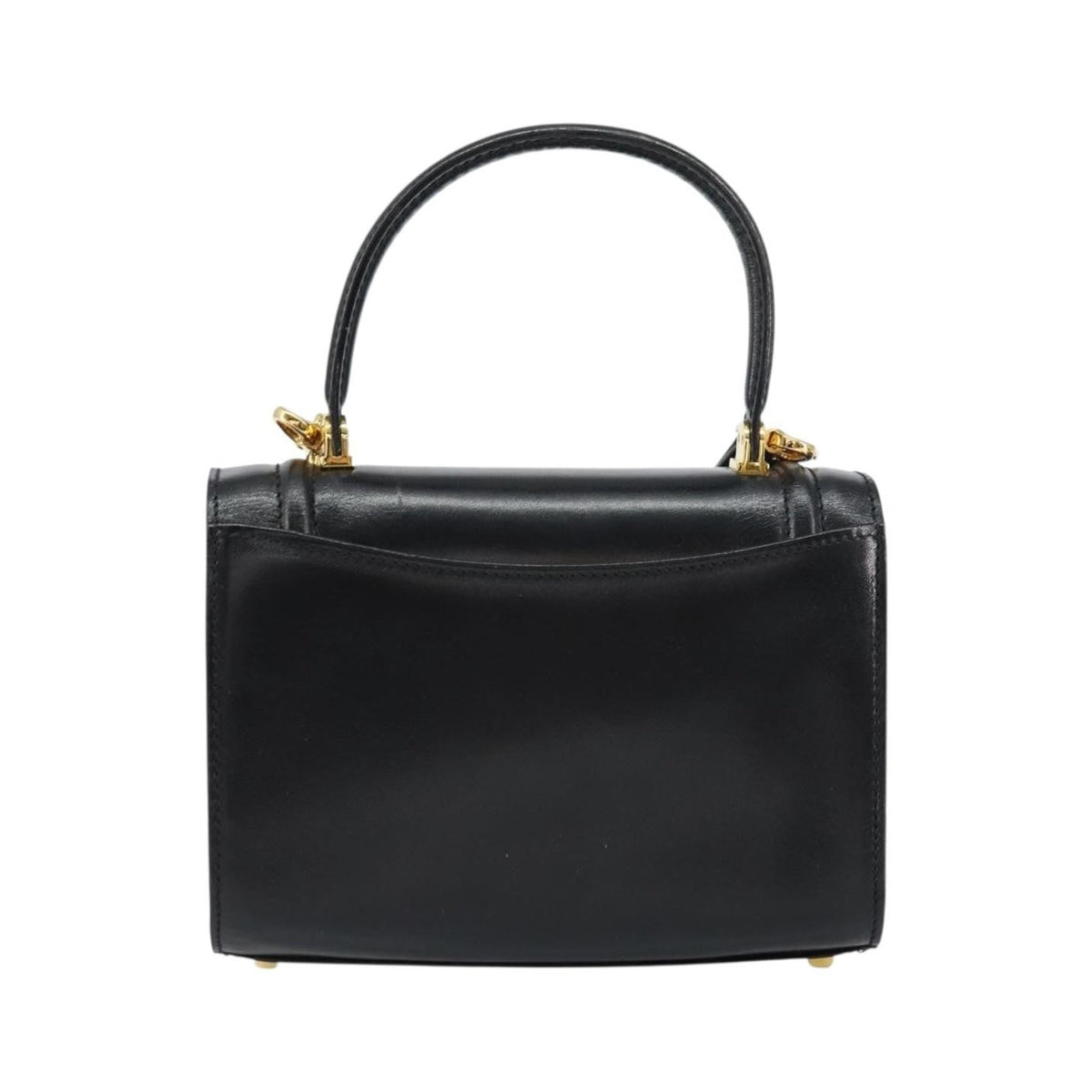 Bally Vintage Handbag Leather, Black, Leather, Handbag