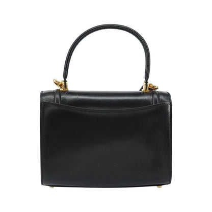 Bally Vintage Handbag Leather, Black, Leather, Handbag