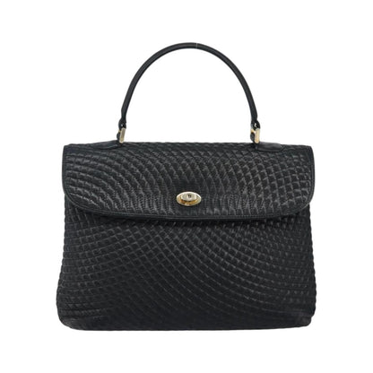 Bally Vintage Handbag Quilted Leather, Black, Leather, Handbag