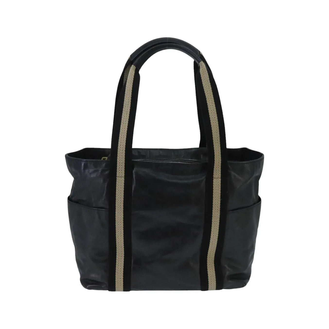 Bally Vintage Leather, Black, Leather, Tote Bag