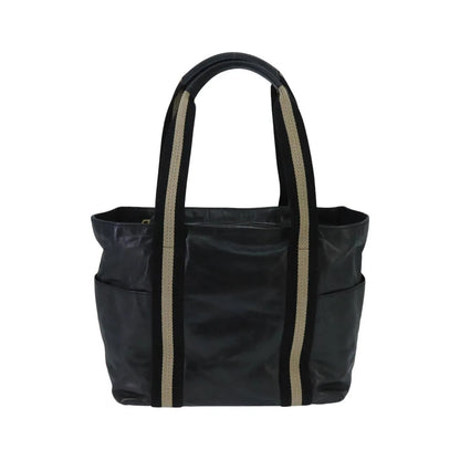 Bally Vintage Leather, Black, Leather, Tote Bag