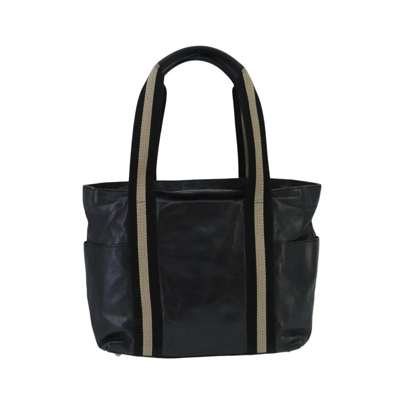 Bally Vintage Leather, Black, Leather, Tote Bag