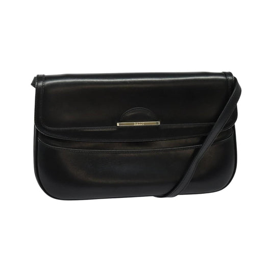 Bally Vintage Leather, Black, Leather, Shoulder Bag