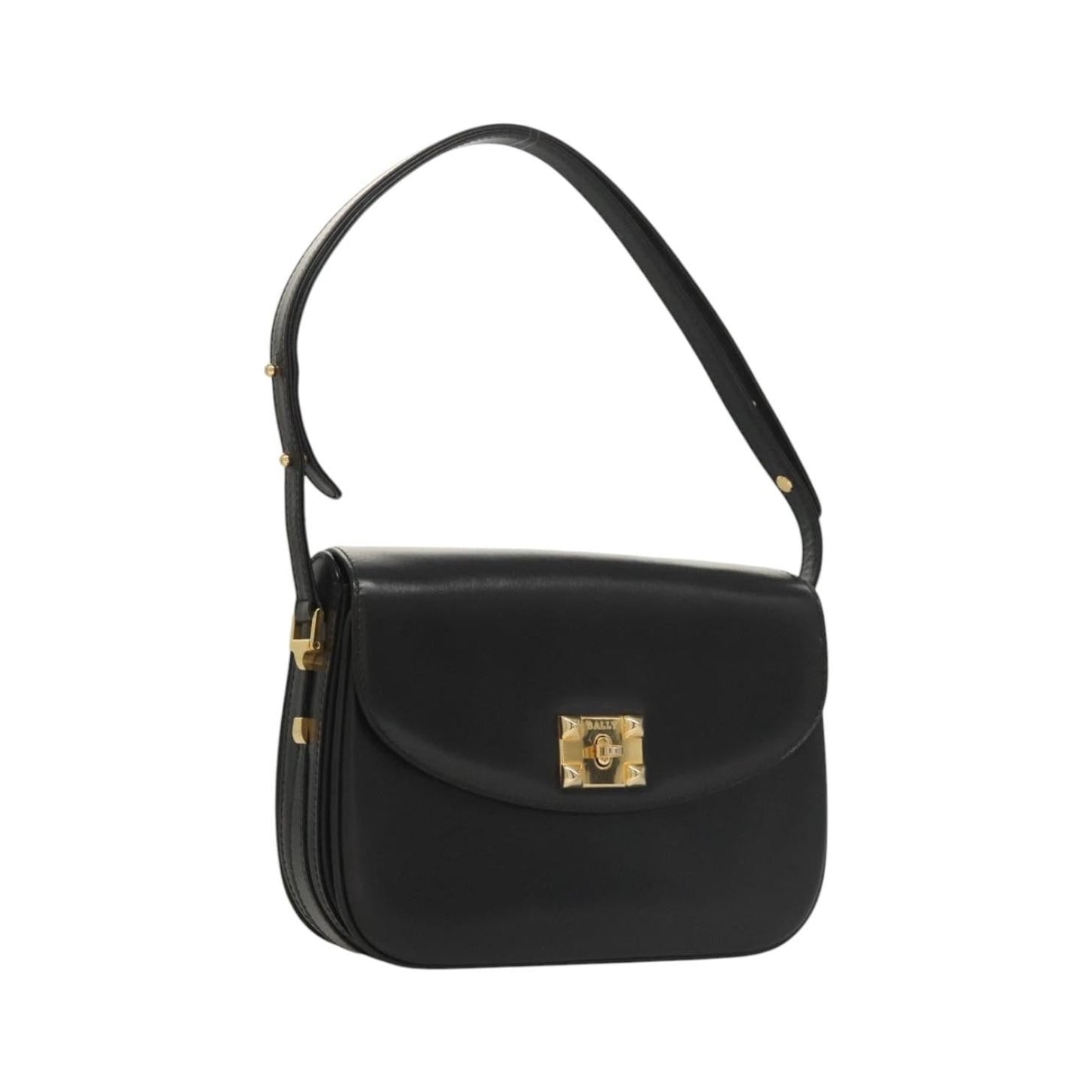 Bally Vintage Leather, Black, Leather, Shoulder Bag