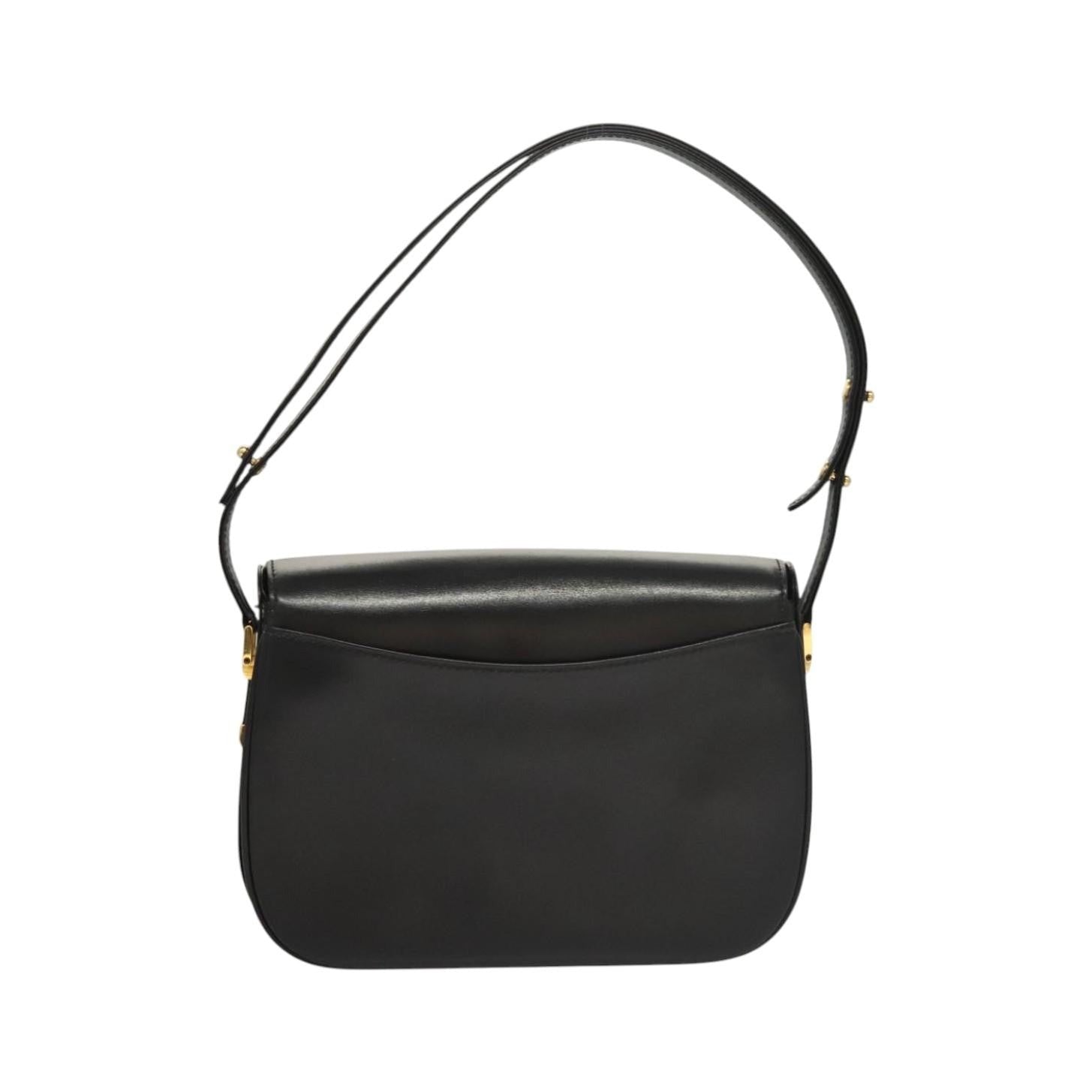 Bally Vintage Leather, Black, Leather, Shoulder Bag