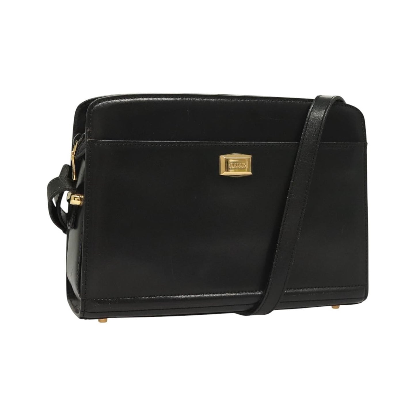 Bally Vintage Leather, Black, Leather, Shoulder Bag