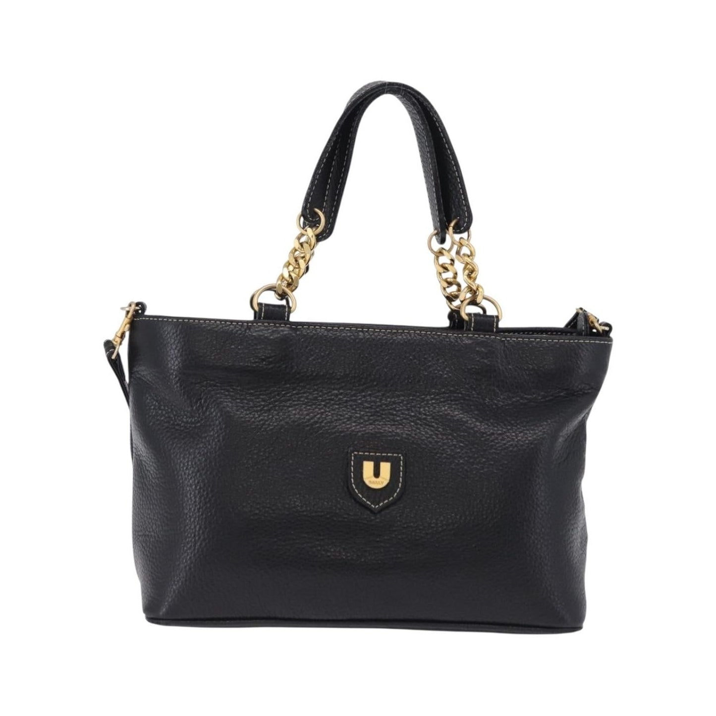 Bally Vintage Leather, Black, Leather, Tote Bag