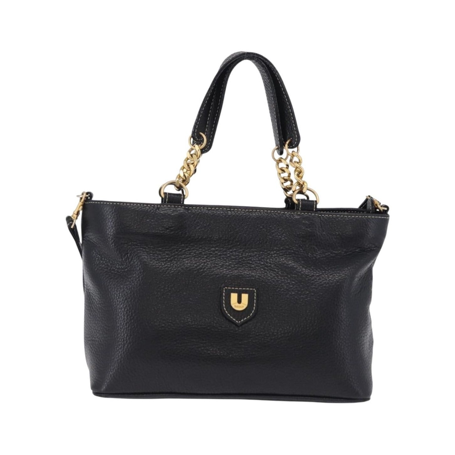 Bally Vintage Leather, Black, Leather, Tote Bag