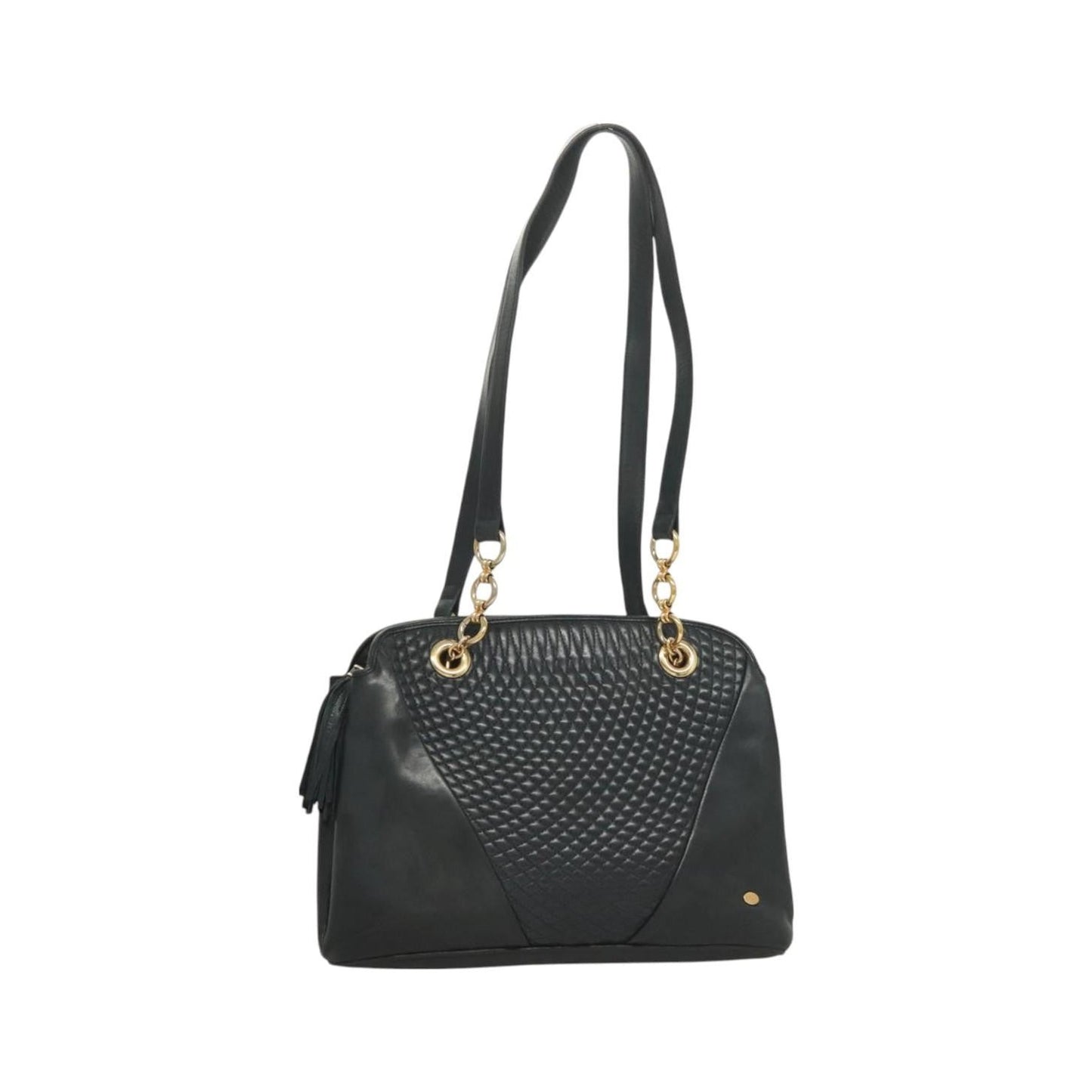 Bally Vintage Quilted leather, Black, Leather, Handbag