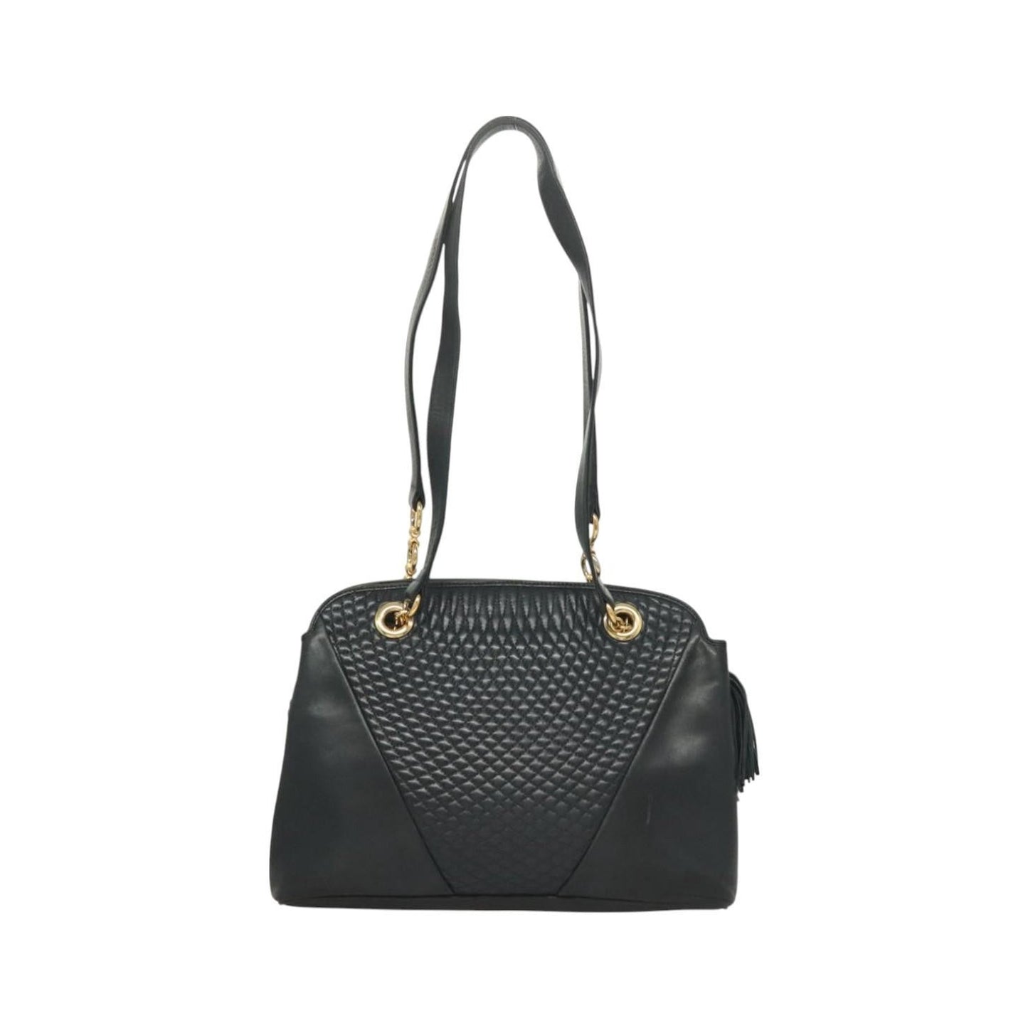 Bally Vintage Quilted leather, Black, Leather, Handbag