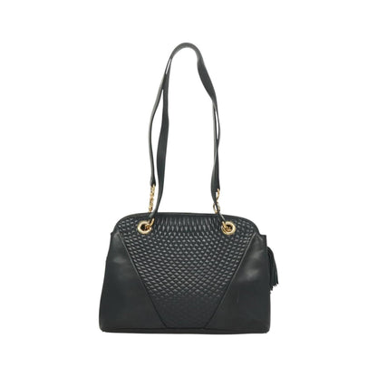 Bally Vintage Quilted leather, Black, Leather, Handbag
