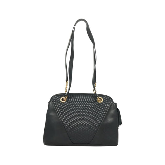 Bally Vintage Quilted leather, Black, Leather, Handbag