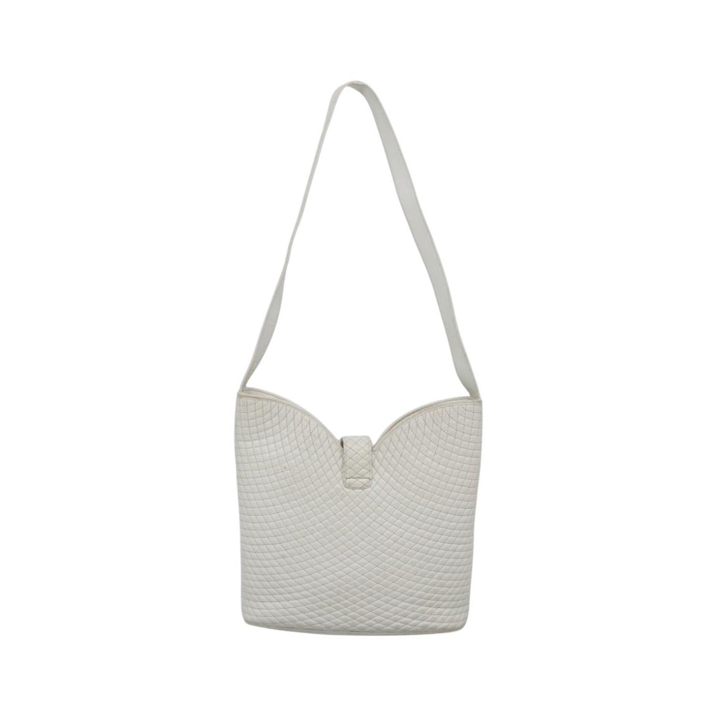 Bally Vintage Quilted leather, White, Leather, Shoulder Bag