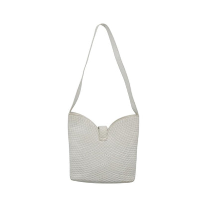 Bally Vintage Quilted leather, White, Leather, Shoulder Bag