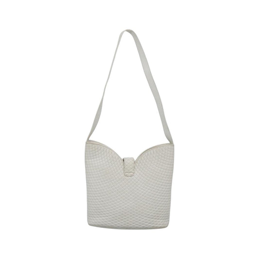 Bally Vintage Quilted leather, White, Leather, Shoulder Bag
