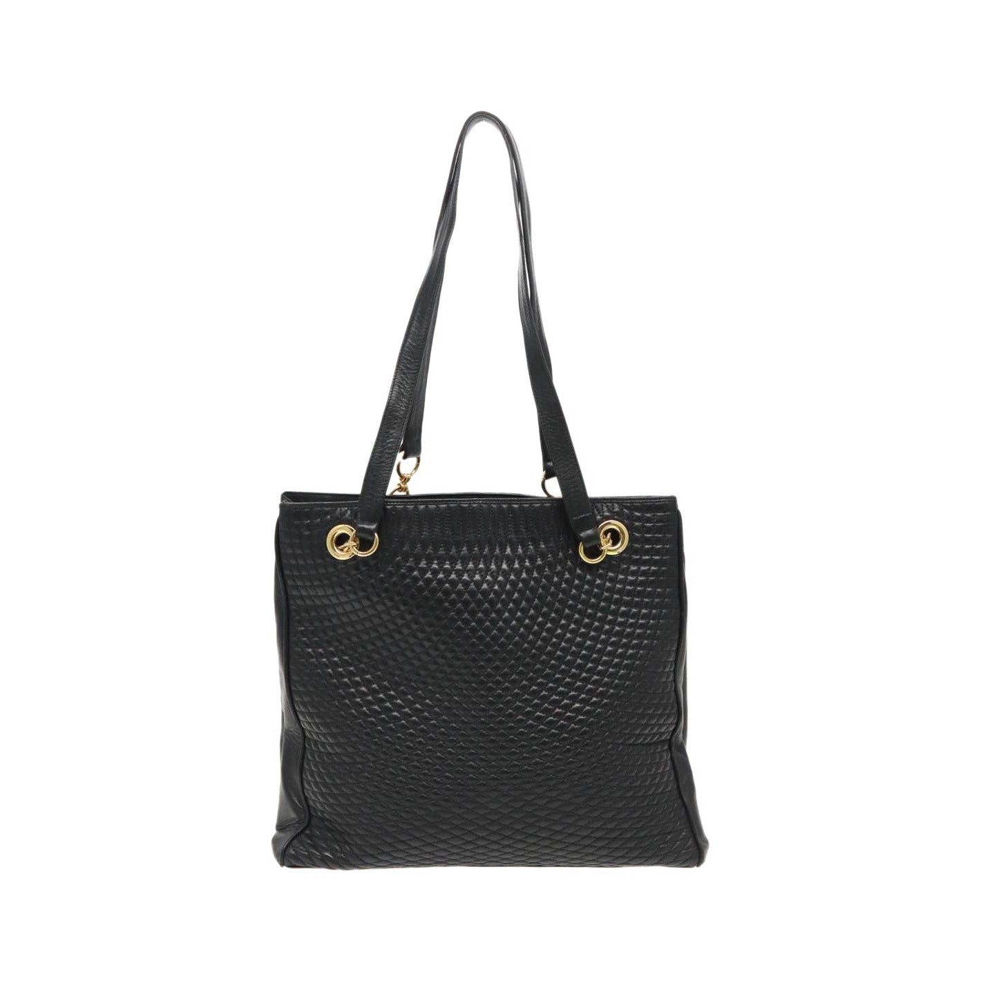 Bally Vintage Quilted Leather, Black, Leather, Shoulder Bag