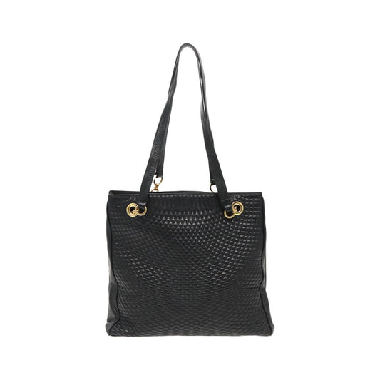 Bally Vintage Quilted Leather, Black, Leather, Shoulder Bag