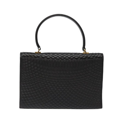 Bally Vintage Quilted Leather, Black, Leather, Handbag