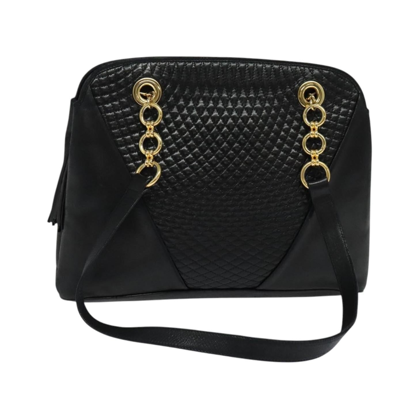 Bally Vintage Quilted leather, Black, Leather, Shoulder Bag