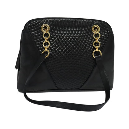Bally Vintage Quilted leather, Black, Leather, Shoulder Bag