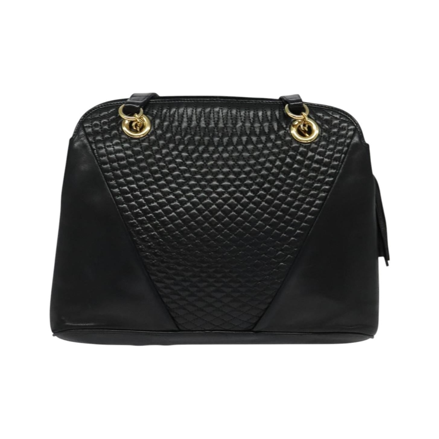 Bally Vintage Quilted leather, Black, Leather, Shoulder Bag