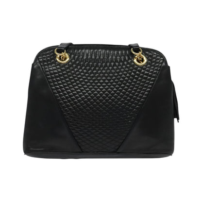 Bally Vintage Quilted leather, Black, Leather, Shoulder Bag