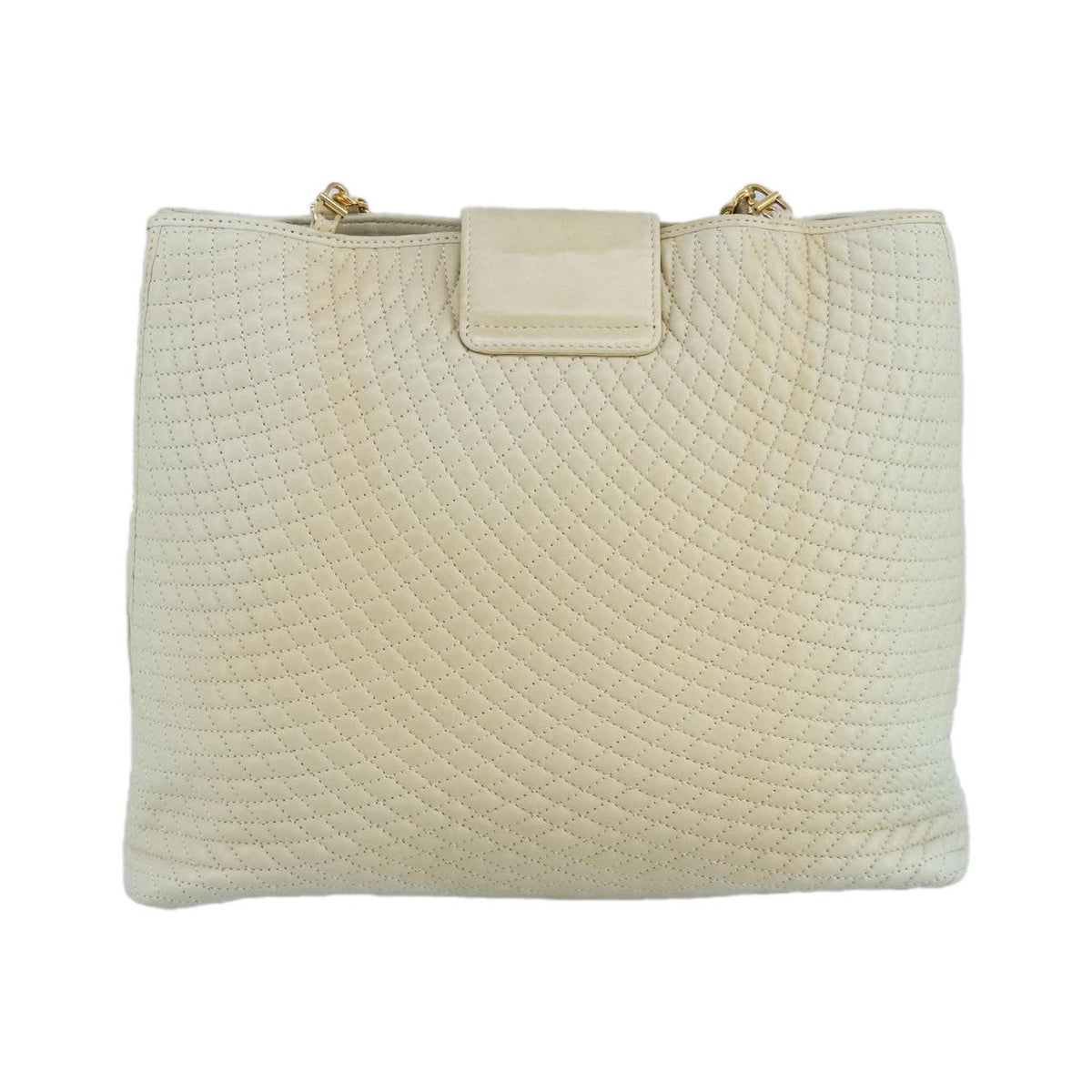 Bally Vintage Quilted Leather, Beige, Leather, Shoulder Bag