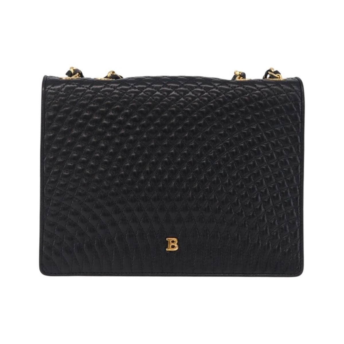 Bally Vintage Quilted Leather, Black, Leather, Shoulder Bag