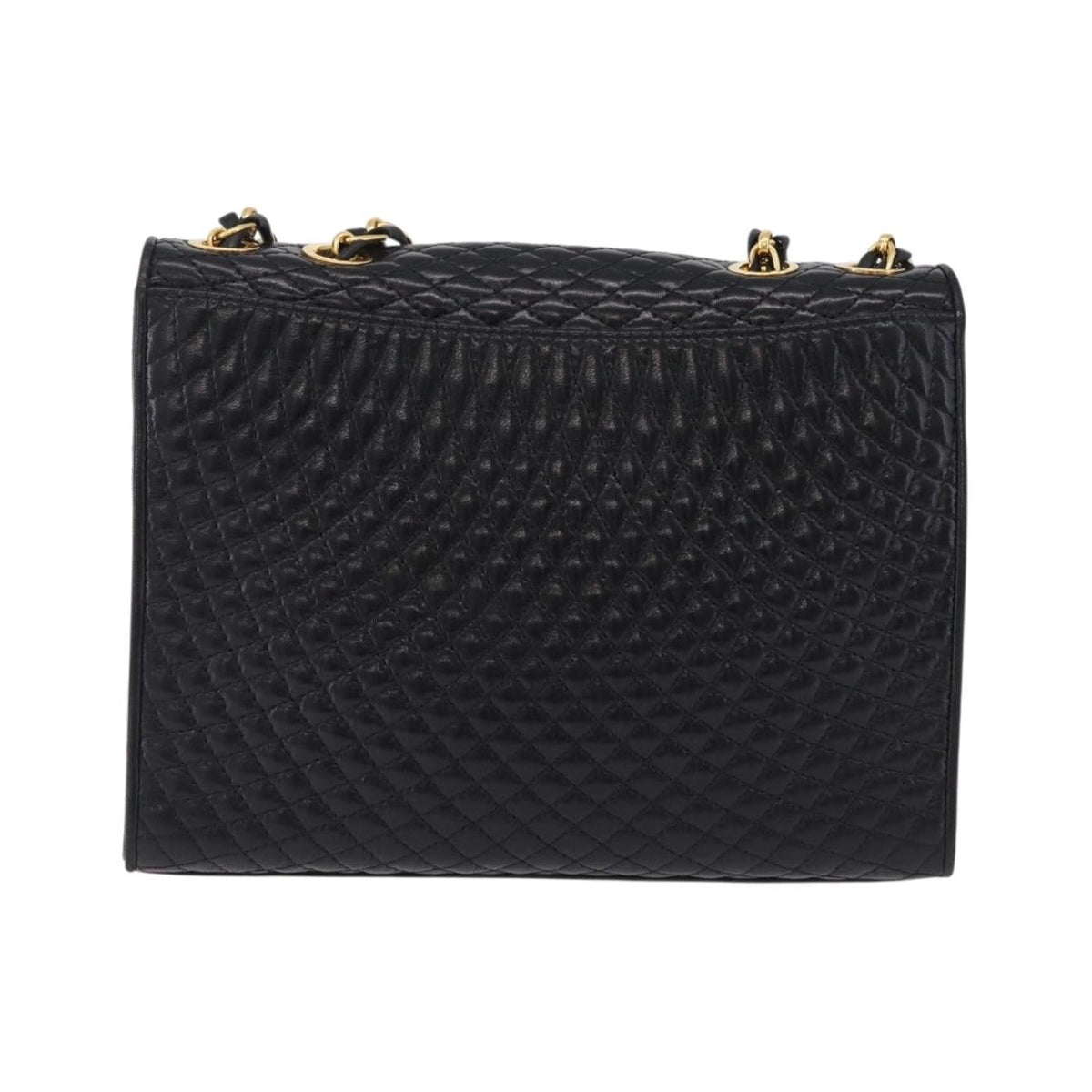 Bally Vintage Quilted Leather, Black, Leather, Shoulder Bag