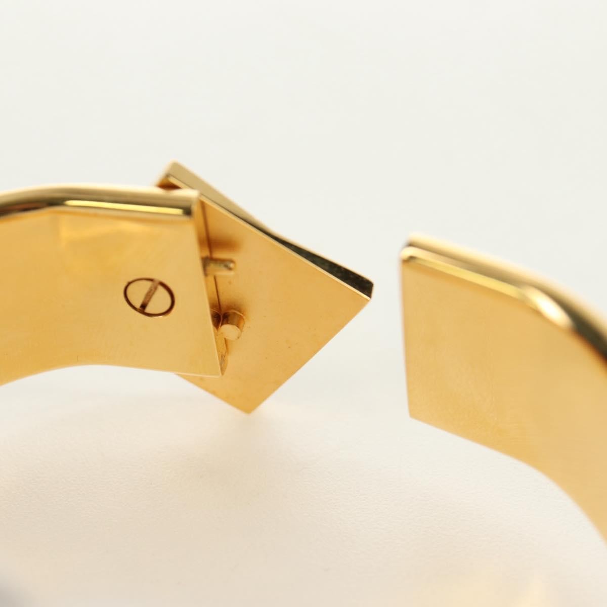 Hermes Loquet Bangle Metal and Printed Enamel, Gold, Metal, Bracelet