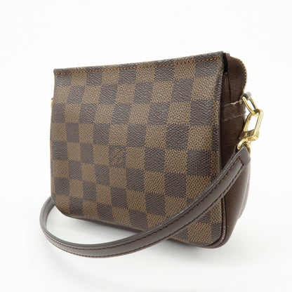 Louis Vuitton Trousse Make Up Damier, Brown, Canvas, Clutch