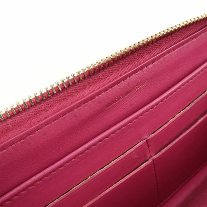 Chanel Zip Around Camellia Patent, Pink, Calfskin, Wallet