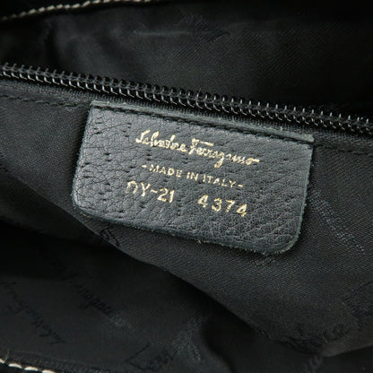 Salvatore Ferragamo Gancini Leather, Black, Leather, Crossbody Bag