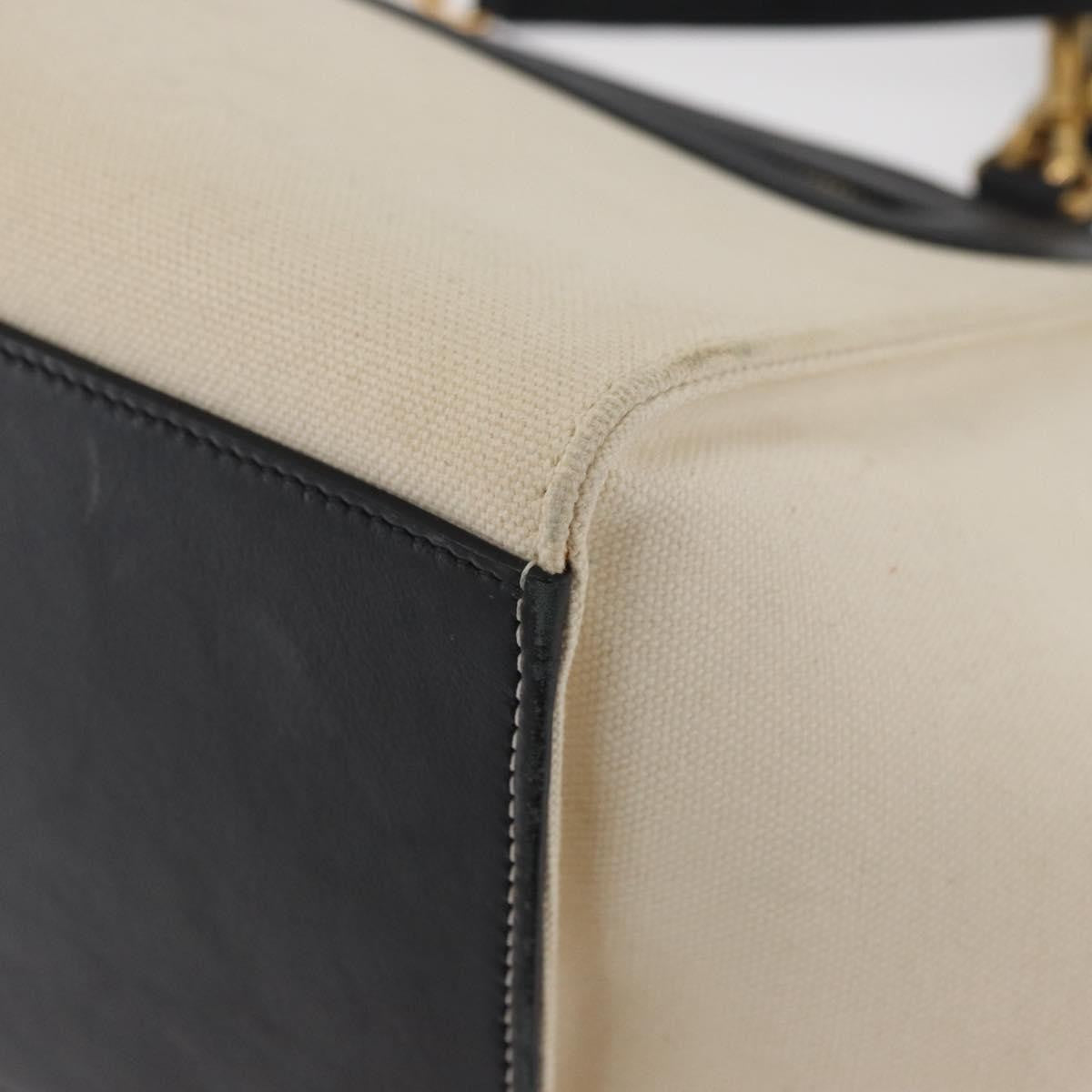 Celine Trapeze Leather with Canvas, Beige, Canvas, Handbag