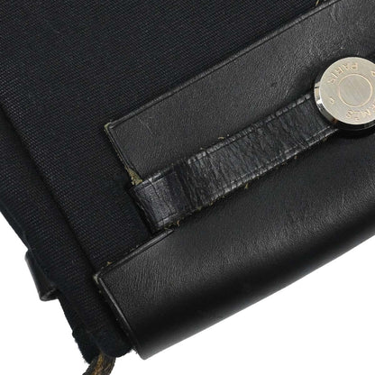 Hermes Herbag Toile and Leather, Black, Canvas, Handbag
