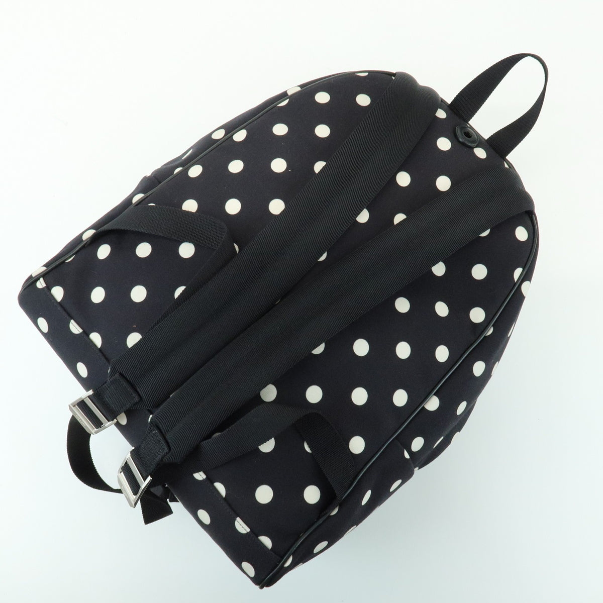 Saint Laurent City Printed Canvas, Black, Canvas, Backpack