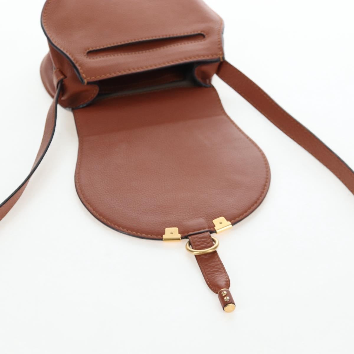 Chloe Marcie Leather, Brown, Leather, Crossbody Bag