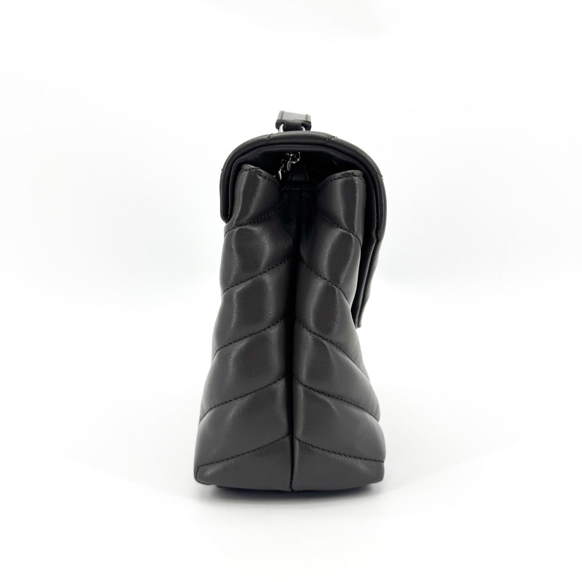 Saint Laurent LouLou Top Handle Matelasse Chevron Leather, Black, Leather, Handbag
