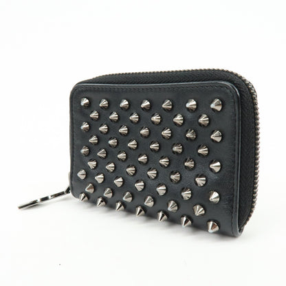 Christian Louboutin Panettone Coin Purse Spiked Leather, Black, Leather, Wallet
