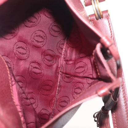 Cartier Tasseled Must de Cartier Leather, Burgundy, Leather, Shoulder Bag