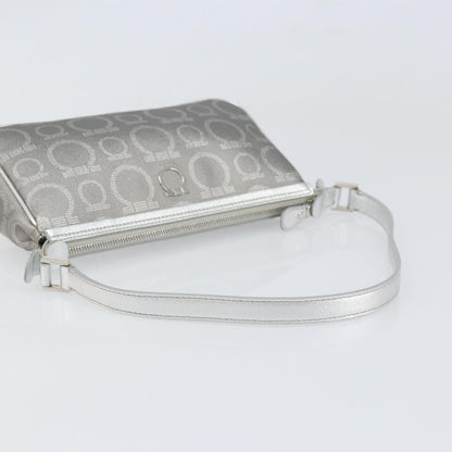 Salvatore Ferragamo Gancini Leather, Silver, Leather, Crossbody Bag