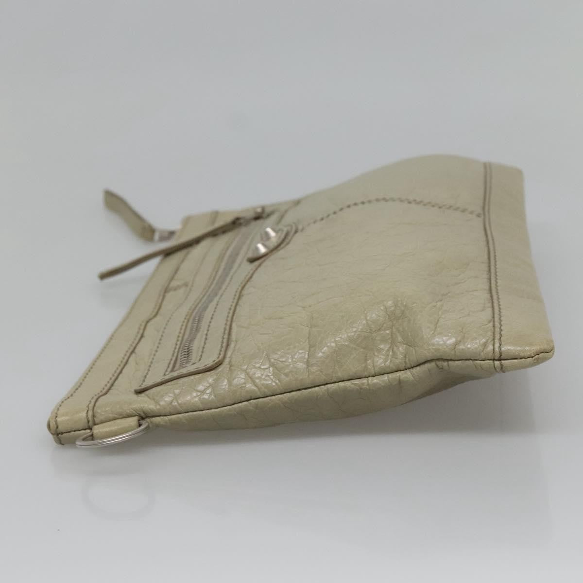 Balenciaga Classic City Clip Leather, Beige, Leather, Clutch